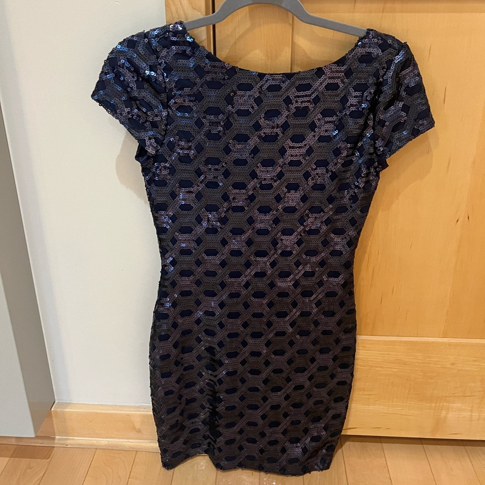 Navy Sequin Party Dress